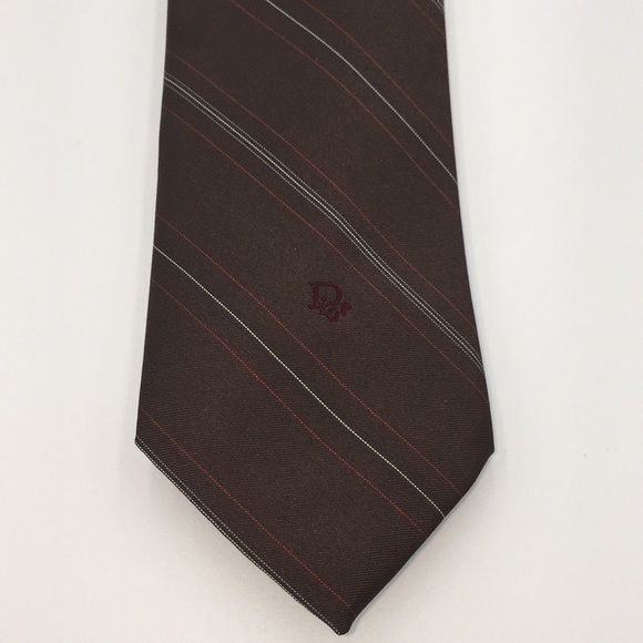 Vintage Christian Dior Monsieur Neck Tie Brown - Picture 7 of 7